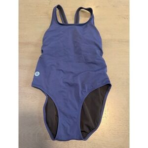 Watermen Earn Your Salt blue One Piece Swimsuit Size 36 Handmade USA UPF 50+